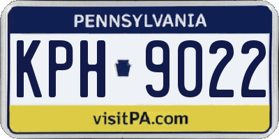 PA license plate KPH9022