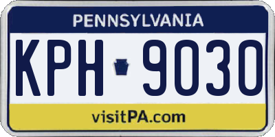 PA license plate KPH9030