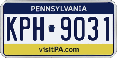 PA license plate KPH9031