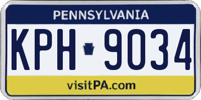 PA license plate KPH9034