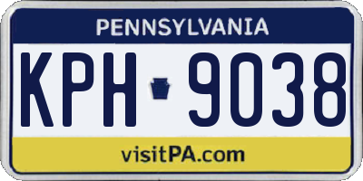 PA license plate KPH9038