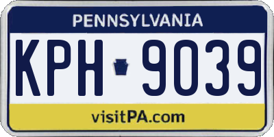 PA license plate KPH9039