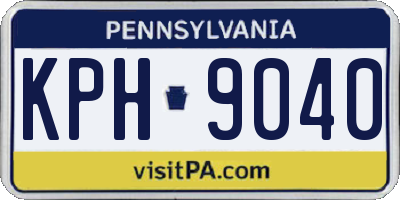 PA license plate KPH9040
