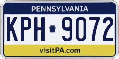 PA license plate KPH9072