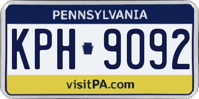 PA license plate KPH9092