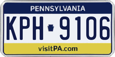 PA license plate KPH9106