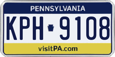 PA license plate KPH9108