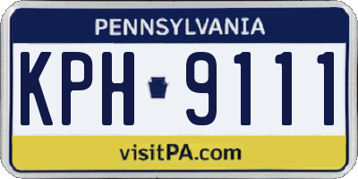 PA license plate KPH9111