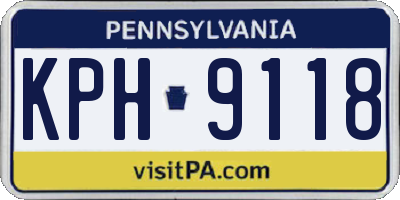 PA license plate KPH9118