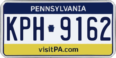 PA license plate KPH9162