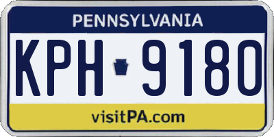 PA license plate KPH9180