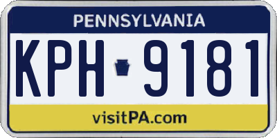PA license plate KPH9181