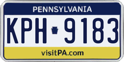 PA license plate KPH9183