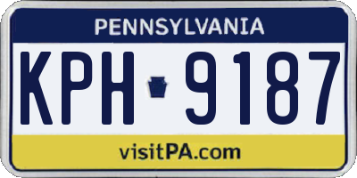PA license plate KPH9187