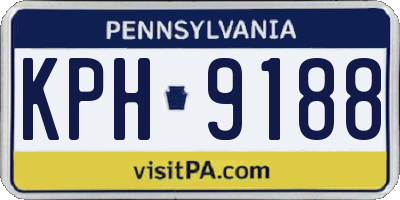 PA license plate KPH9188