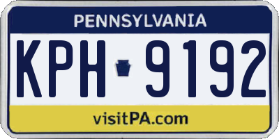 PA license plate KPH9192