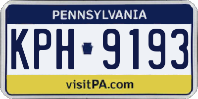 PA license plate KPH9193
