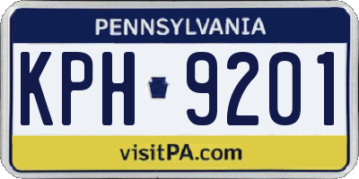 PA license plate KPH9201