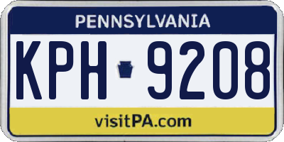 PA license plate KPH9208