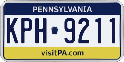 PA license plate KPH9211
