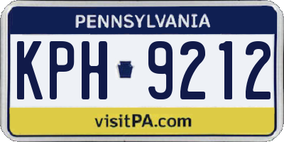 PA license plate KPH9212