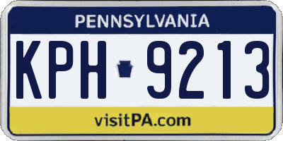 PA license plate KPH9213