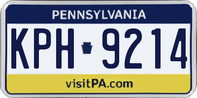 PA license plate KPH9214
