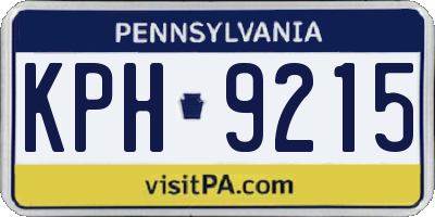 PA license plate KPH9215