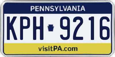 PA license plate KPH9216