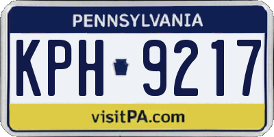 PA license plate KPH9217