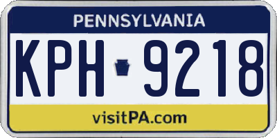 PA license plate KPH9218