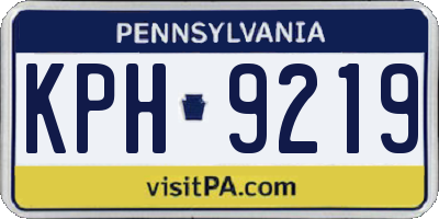 PA license plate KPH9219