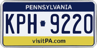 PA license plate KPH9220