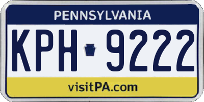 PA license plate KPH9222