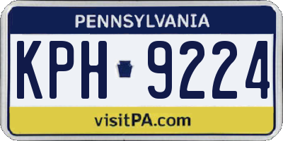 PA license plate KPH9224