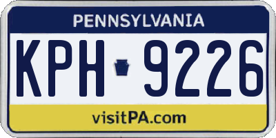 PA license plate KPH9226
