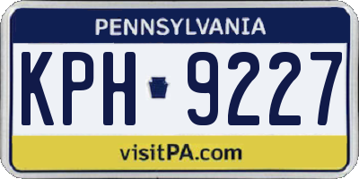 PA license plate KPH9227
