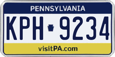 PA license plate KPH9234