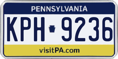 PA license plate KPH9236