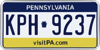 PA license plate KPH9237