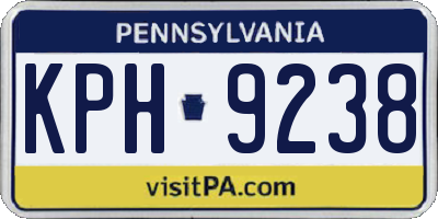 PA license plate KPH9238