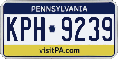 PA license plate KPH9239