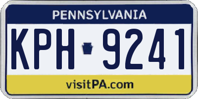PA license plate KPH9241