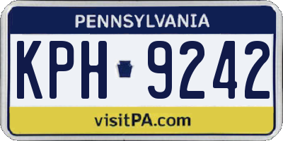PA license plate KPH9242