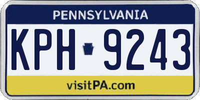 PA license plate KPH9243
