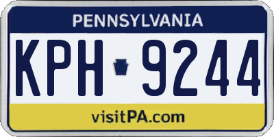 PA license plate KPH9244