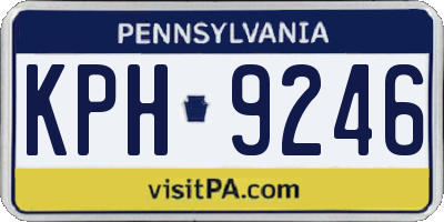 PA license plate KPH9246