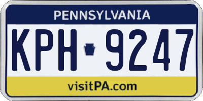 PA license plate KPH9247