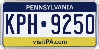 PA license plate KPH9250