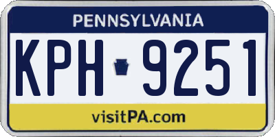 PA license plate KPH9251